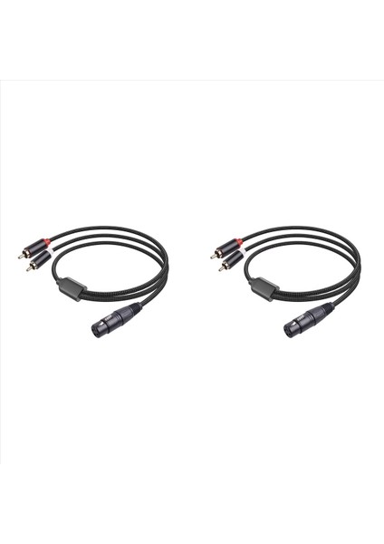 2x 3pin Xlr Dişi Ila Çift Rca Erkek Y Ayırıcı Kablosu Mikser Amplifikatör Ses Kablosu Stereo Ses Ara Bağlantı Kablosu 2 Metre (Yurt Dışından)