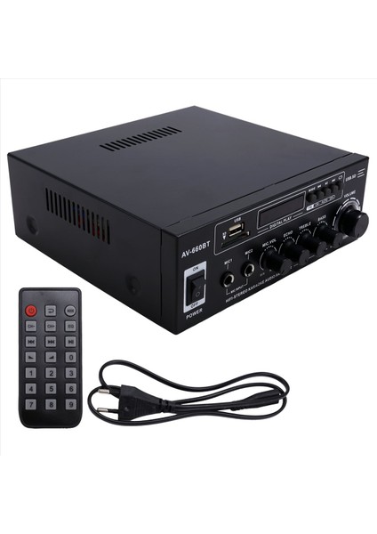 Av -660BT Bluetooth Ses Amplifikatörü - Güç Amplifikatörü Desteği Bluetooth Fm Radyo USB Sd Kart ve Çift Mikrofon Girişleri Ab Fişi (Yurt Dışından) modelleri