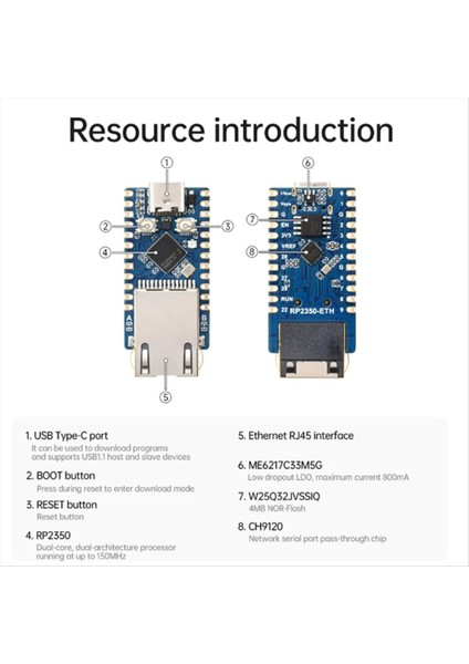 Raspberry Pi Pico 2 RP2350 Eth CH9120 Tcp/udp Arduino Için Ethernet Ağı (Yurt Dışından) indirimleri