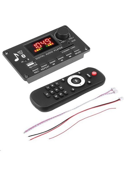 Renkli Ekran Mp3 Çalar Kod Çözücü Panosu 2X40W Amplifikatör Çağrı Kaydı Bt Araba Fm Radyo Modülü Desteği Tf USB Aux 3 5 Wav (Yurt Dışından)