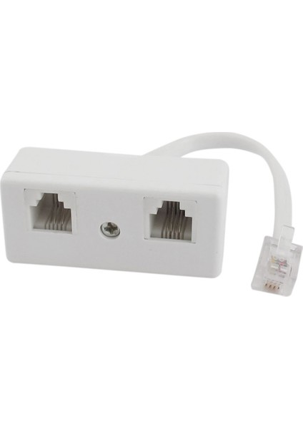 6P4C RJ11 Erkekten Çift Kadın Telefon Hattı Ayrıştırıcı Konektör Adaptörü (Yurt Dışından)