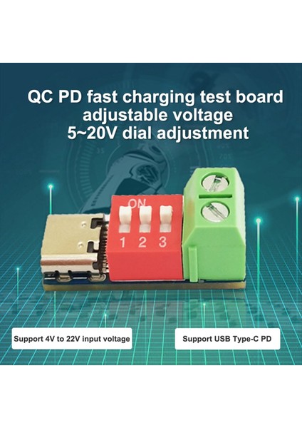 10PCS Tip-C Tip Pd Qc Tetikleyici 5V-20V Dc Ayarlanabilir Voltaj Güç Modülü Kadran Arama Voltajı Hızlı Şarj Tuzak Modülü (Yurt Dışından) indirimleri