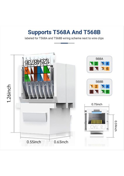 10 Paket Cat6 RJ45 Keystone Jack Alet Daha Az Delme Aracı Yok Modül Kuplör (Yurt Dışından) modelleri