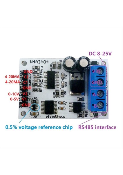 2x Eletechsup 4-20MA Voltaj Sinyal Alımı RS485 Modbus Rtu Modülü Plc Akım Verici Ölçüm (Yurt Dışından) fırsatları