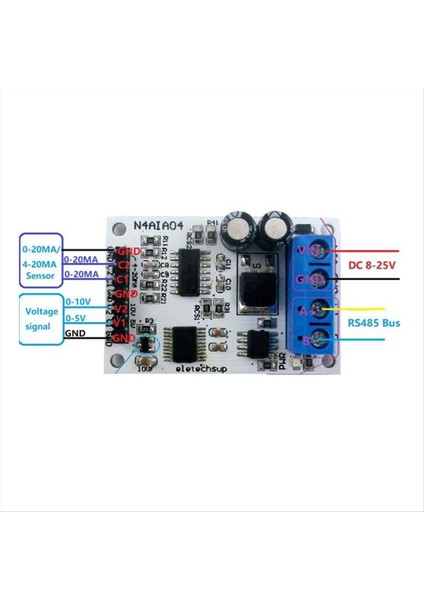 2x Eletechsup 4-20MA Voltaj Sinyal Alımı RS485 Modbus Rtu Modülü Plc Akım Verici Ölçüm (Yurt Dışından) indirimleri