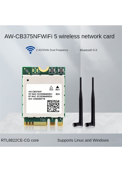 Waveshare AW-CB375NF Çift Bant Kablosuz Ağ Kartı 2 4g/5ghz Çift Bant Wifi5 Nesil Kablosuz Modül (Yurt Dışından) fiyatları