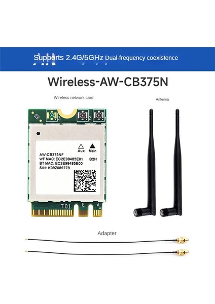 Waveshare AW-CB375NF Çift Bant Kablosuz Ağ Kartı 2 4g/5ghz Çift Bant Wifi5 Nesil Kablosuz Modül (Yurt Dışından) modelleri