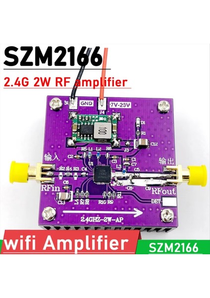 SZM2166 2 4g 2W Rf Amplifikatör Wifi Rf Güç Amplifikatörü 30DB 12V 24V Dc 2 4ghz Bluetooth Görüntü Transfer Amp (Yurt Dışından) indirimleri