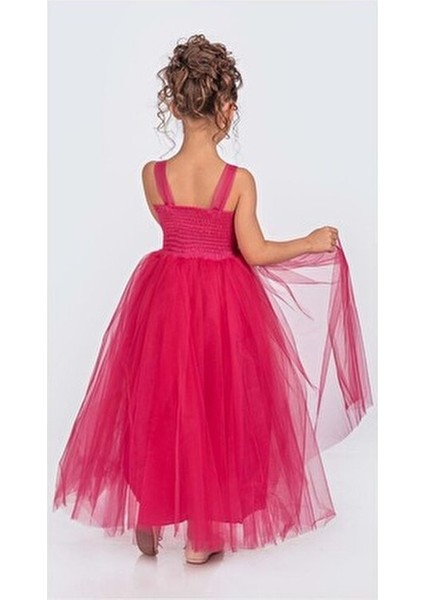 Kız Çocuk Sırt Gipeli Tüllü Abiye Elbise Özel Günler İçin Şık Stil fırsatları