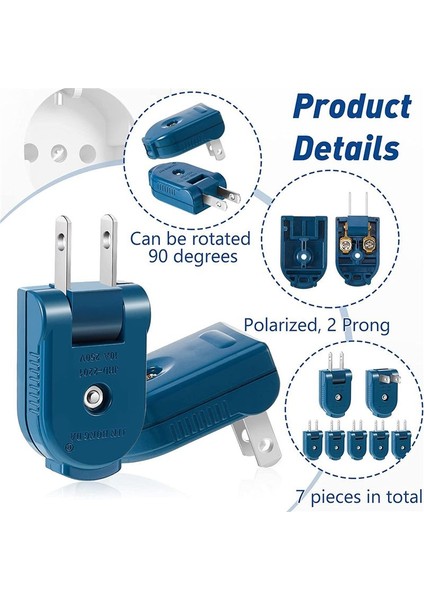 7 Pcs Uzatma Kablosu Fişi Değiştirme 2 Çöp Polarize Elektrikli Tapa Çimlenebilir Elektrik Tapası Uzatma Kablosu Us Fişi (Yurt Dışından) indirimleri