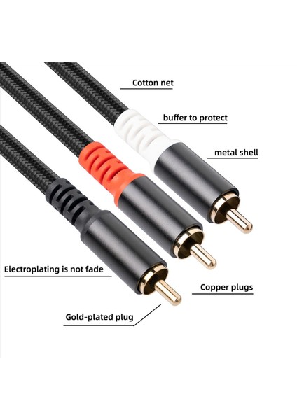2x Rca Y Adaptör Kablosu Subwoofer Y Kablo 1x Rca Ila 2x Rac Ses Kablosu 1 Rca Ila 2 Rca Güç Amplifikatörü Ses Kablosu 5 Metre (Yurt Dışından) fırsatları