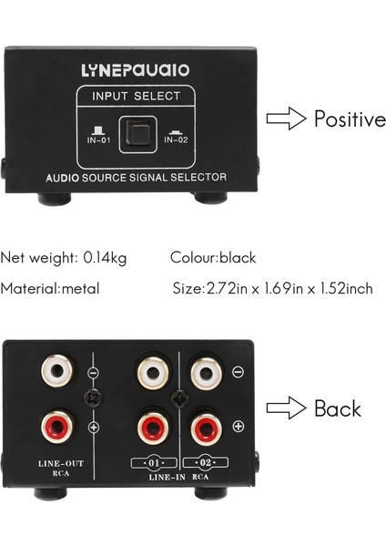 2 Out Veya 1 Out 2&#39 De Ses Kaynak Sinyal Seçici Anahtarlayıcı Hoparlör Ses Kaynağı Anahtarlayıcı Rca Arayüzü Lossess (Yurt Dışından) indirimleri