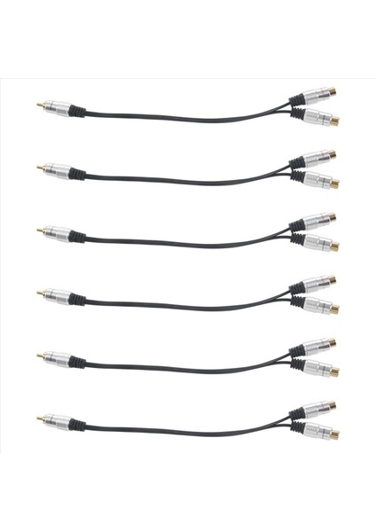 6x Metal Rca Dişi Ila Çift 2 Rca Erkek Altın Kaplama Adaptörü Stereo Ayırıcı Y Ses Kablosu (Rca F-2 Rca M) (Yurt Dışından)