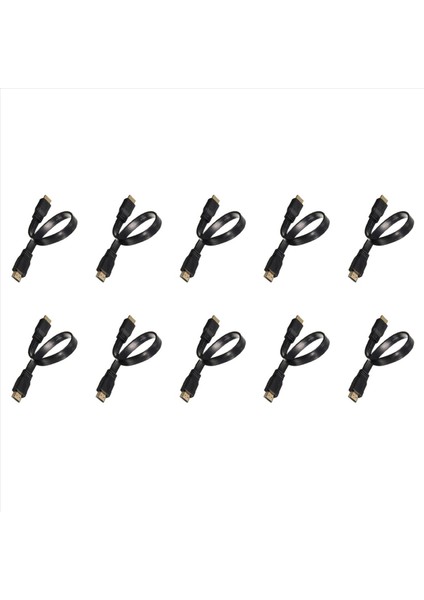 10X Kısa HDMI Erkek - Erkek Fiş Düz Kablo Kablosu Sesli Video Için Tam Hd Hdtv Tv Ps3 (Yurt Dışından)