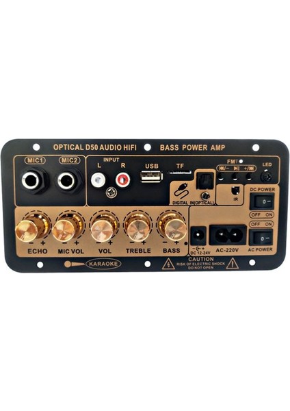 Dijital Bluetooth Stereo Amplifikatör Kartı Subwoofer Çift Mikrofon Karaoke Araba Amplifikatörleri Hoparlör Ab Fişi (Yurt Dışından)