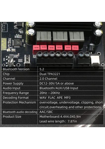 Yeni S200HS-W Bluetooth 5 2 Subwoofer Dijital Amplifikatör Kartı 2 1 Kanal 100W+100W+200W Geniş Gerilim 12-24V Stereo Hıfı (Yurt Dışından)