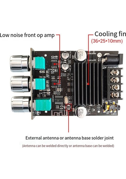 ZK-1002MT 5 0 Bluetooth Güç Amplifikatör Kartı 100W Kanal Amplifikatör Kartı Ses Kutusu Için Kısa Devre Koruması (Yurt Dışından) indirimleri