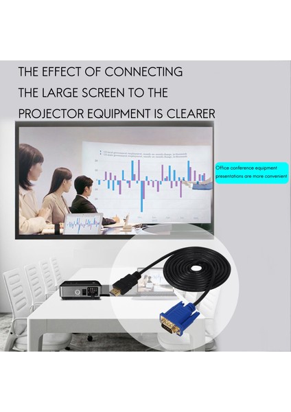 Hdtv HDMI Altın Erkek-Vga Hd-15 Erkek 15PIN Adaptör Kablosu 6ft 1 8m 1080P (Yurt Dışından) fırsatları