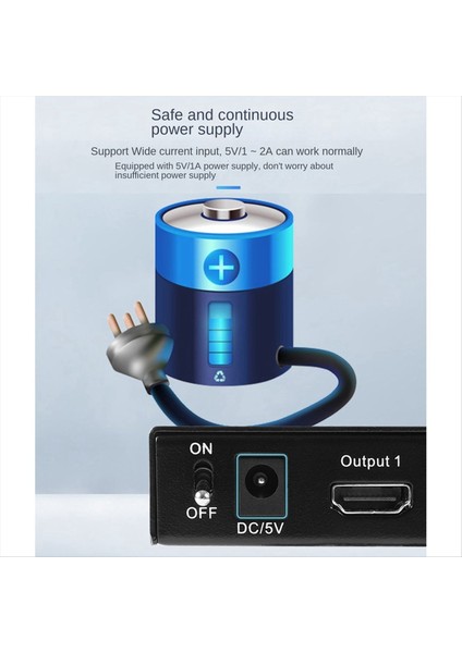 Ölçüm Bir Giriş Iki Çıkış Ayırtıcı Frekans Bölücü 4K 30Hz HDMI Uyumlu Ekran Bölme Dönüştürücü Abd Fişi ile (Yurt Dışından)