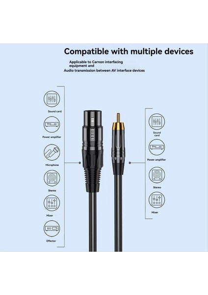 Xlr Erkek - Rca Erkek Kablosu Altın Kaplama Konektör Kablosu Koaksiyel Kalkan Xlr Mikrofon Ses Kablosu Adaptörü 16 4ft (Yurt Dışından)