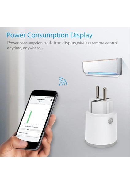 Madde Akıllı Güç Fişi Wifi 16A Elektrikli Fiş Ölçer Uzaktan Kumanda Ab Çıkışı Tuya Alexa Home Smartlife Ab Fişiyle Çalışır (Yurt Dışından) modelleri