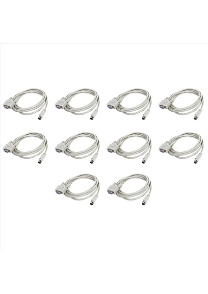 10X DB9P Ila 8p Mini Din RS232 Indir Kablo Beyaz 8 2 Ft Plc Dvp-Eh Için (Yurt Dışından)
