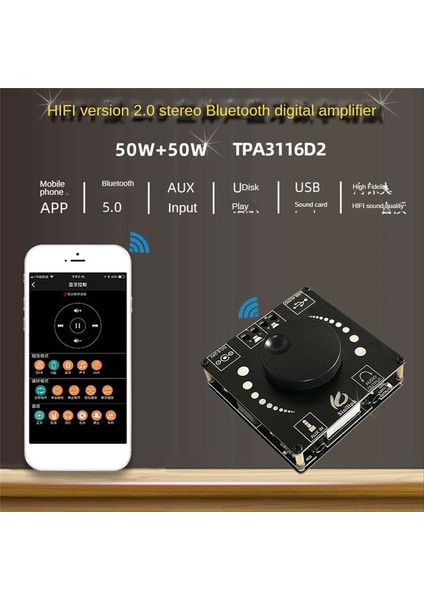 XY-AP50H Hıfı Ateş 2 0 Stereo Bluetooth5 0 Amplifikatör Kart TPA3116D2 50W+50W Yüksek Bass Ayarlanabilir Stereo Ses Modülü (Yurt Dışından) fırsatları