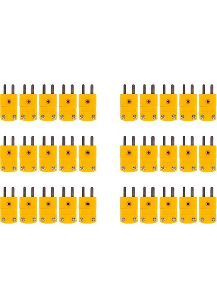 30PCS Rtd Devreleri K Tip Sıcaklık Sensörü Termokupl Fişleri Sarı (Yurt Dışından)