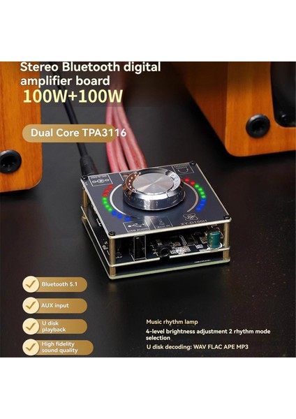 Bluetooth Stereo Amplifikatör Modülü 100W+100W Dijital Sesli Güç Amplifikatörü Dc 9-24V/5A Ev Sineması Için (Yurt Dışından) fırsatları