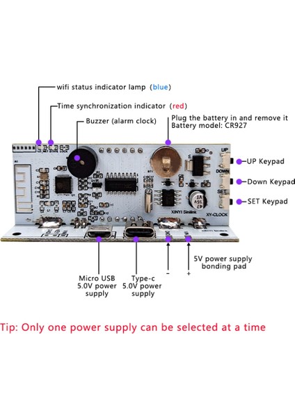 Wifi Zaman Servis Saat Modülü Otomatik Saat Dıy Dijital Saat Kablosuz Ağ Zaman Servisi Beyaz (Yurt Dışından) modelleri