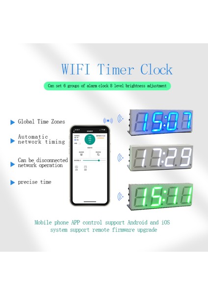 Wifi Zaman Servis Saat Modülü Otomatik Saat Dıy Dijital Saat Kablosuz Ağ Zaman Servisi Beyaz (Yurt Dışından) indirimleri