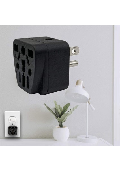6x Abd Seyahat Fiş Adaptörü Ab/uk/au/ın/cn/jp/asıa/italya/brezilya - Abd&#39 Ye (Tip B) 3 Prong Abd Fişi Şarj Converter Siyah (Yurt Dışından) indirimleri