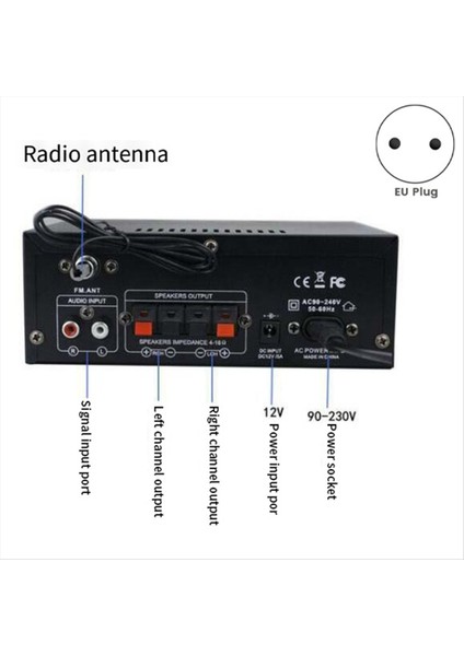 Hıfı Dijital Amplifikatör Bluetooth Amplifikatör 2 0 Bluetooth Surround Ses Amp Hoparlör Ev Araba Eu Fişi (Yurt Dışından) fiyatları