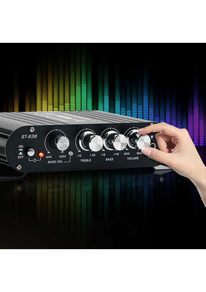 ST-838 Hıfı 2 1 Kanal Güç Amplifikatörü 80WX2 Steroo Bass Ses Amp Subwoofer Çıkışı Ev Ses Amplıfıcıcıcu (Yurt Dışından) fiyatları
