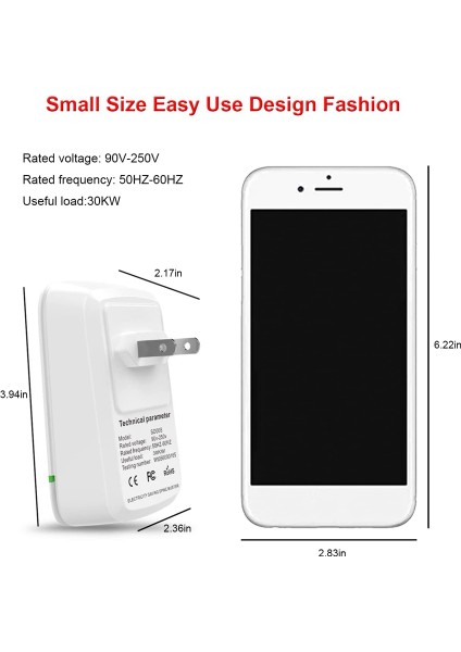 Power Tasarruf Enerji Tasarrufu Elektrikli Fatura Azaltma 30KW Elektrik Tasarruf Kutusu 90V-250V Güç Faktörü Koruyucular Abd Fişi (6 Paket) (Yurt Dışından) indirimleri