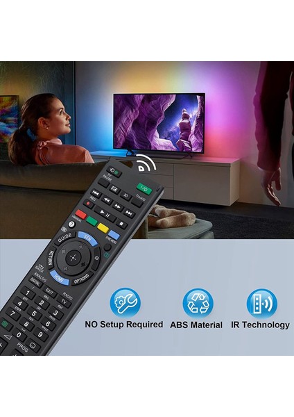 2x Tv Uzaktan Değiştirme Sony Bravia Için Evrensel Uzaktan Kumanda RM-ED047 RM-YD103 RM-ED050 RM-ED052 RM-ED053 (Yurt Dışından) modelleri