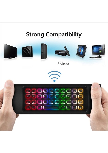 Android Tv Kutusu Için 5x Hava Fare Mini Kablosuz Klavye Hava Uzak Fare Kontrolü Rgb Back Litth Mx3 Pro Ir Öğrenme (Yurt Dışından) fiyatları