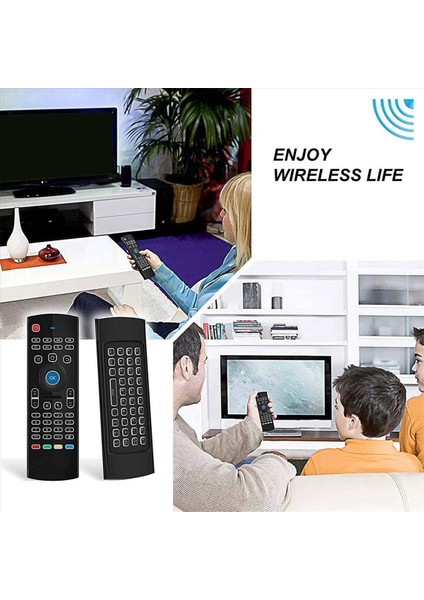 Android Tv Kutusu Için 5x Hava Fare Mini Kablosuz Klavye Hava Uzak Fare Kontrolü Rgb Back Litth Mx3 Pro Ir Öğrenme (Yurt Dışından) indirimleri