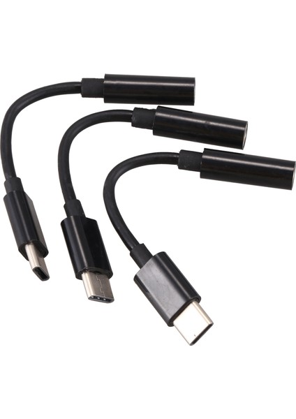 3pcs Tip C Ila 3 5mm Kulaklık Ses Adaptörü Motorola Moto Z Için Usb-C Ila 3 5mm Dişi Aux Mikrofon Konektör Kablosu Le 2/le Pro 3 Htc ve Pixel (Siyah) Için Uygun Değil (Yurt Dışından)