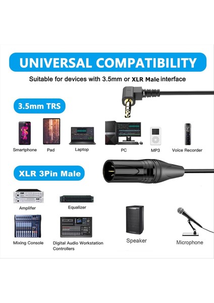 Xlr Kablosu 3 5 mm - Xlr Dişi Ses Kablosu Aux Aux Aux Mikrofon Mikser Hoparlörler Amplifikatörleri Için Ses Kablosu (Yurt Dışından) indirimleri