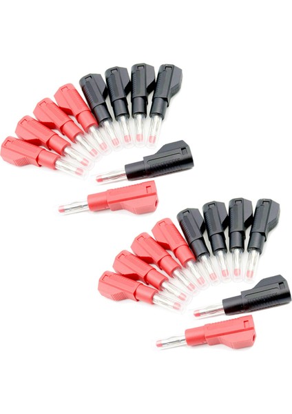 20 Set Geri Çekilebilir Kılıf 4mm Muz Fiş Konektörleri Istiflenebilir Tel Lehim Multimetre Test Uçları Uçları Fişleri Adaptörü (Yurt Dışından)