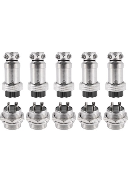 Universal Panel Montajı 16MM 2pin Havacılık Konektörleri 5 Adet Fişe (Yurt Dışından)