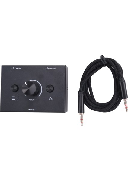 3 5mm Stereo Ses Anahtarı 2 In 1 Out Ses Anahtarlayıcı Pasif Hoparlör Kılavuz Seçici Seçmen Seçici Kutu Ses Paylaşımı (Yurt Dışından)