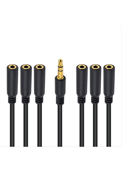 3 5mm Trs Erkek-6-Port 3 5 Dişi Jack Kulaklık Ayrımcı Kablosu Stereo Aux Audio Audio Adaptörü Pc Tv Mp3 Hoparlör (Yurt Dışından) fiyatları