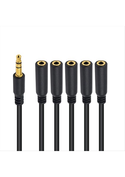 3 5mm Trs Erkek-6-Port 3 5 Dişi Jack Kulaklık Ayrımcı Kablosu Stereo Aux Audio Audio Adaptörü Pc Tv Mp3 Hoparlör (Yurt Dışından) fırsatları