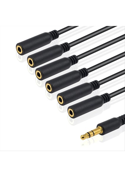 3 5mm Trs Erkek-6-Port 3 5 Dişi Jack Kulaklık Ayrımcı Kablosu Stereo Aux Audio Audio Adaptörü Pc Tv Mp3 Hoparlör (Yurt Dışından) indirimleri