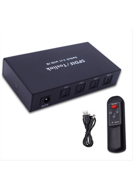 2 Yönlü Spdıf Toslink ile Optik Değiştirici Optik Dijital Audio Splitter Ir Uzaktan Kumanda Anahtarı ile 1 Inç Out (Yurt Dışından)