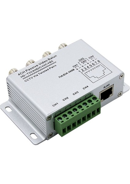 Tvı Cvı Ahd Kameralar Için 4ch Pasif Video Balun Bükülmüş Çiftler Aracılığıyla Cctv Utp Video Balun 4ch Alıcı Bnc - Utp RJ45 (Yurt Dışından)