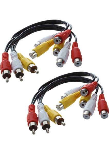 2x Yeni 3 Rca Erkek Kriko - 6 Rca Dişi Fiş Ayırıcı Sesli Video Av Adaptör Kablosu (Yurt Dışından)