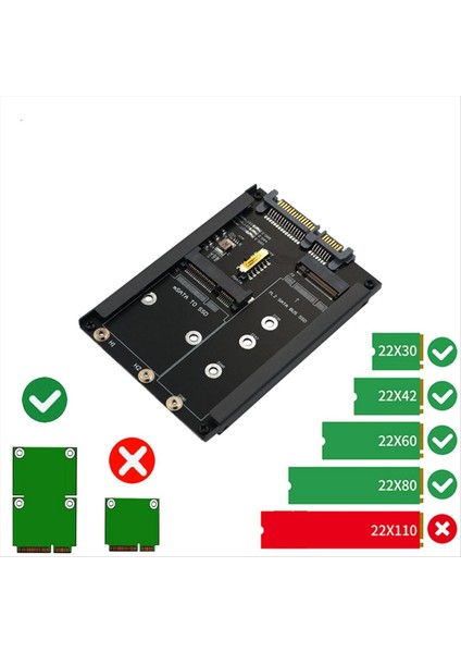 2ın1 Msata + B Key/b + M Keafi M 2 SSD Ila 2 5 Sata Adaptör Kartı M2 Ngff Sata3 2230 2242 2260 2280 (Yurt Dışından) modelleri